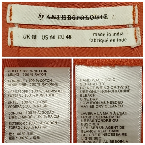 Anthropologie Elm Collared Cotton Eyelet Dress - Picture 9 of 10